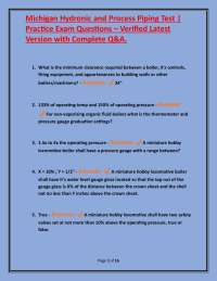 Michigan Hydronic and Process Piping Test Practice Exam Questions with Q&A