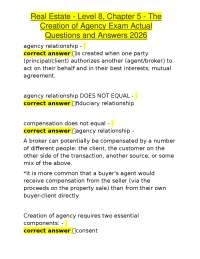 Real Estate Agency: Exam Questions and Answers