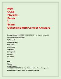 GCSE Physics Exam Questions and Answers: Energy