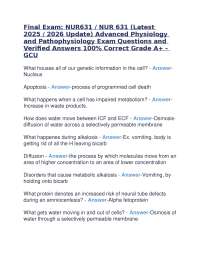 Advanced Physiology and Pathophysiology Exam Questions and Answers