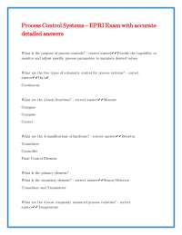 Process Control Systems Exam Questions and Answers