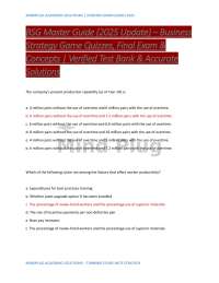 BSG Master Guide: Business Strategy Game Quizzes and Exam Questions