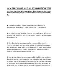 HCV SPECIALIST ACTUAL EXAMINATION TEST 2026 QUESTIONS WITH SOLUTIONS GRADED A+
