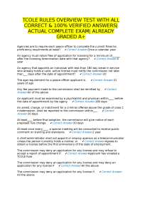 TCOLE Rules Overview Practice Test with Verified Answers