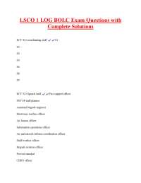 LSCO 1 BOLC Exam Questions and Solutions: BCT Operations