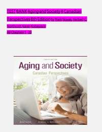 Aging and Society: Test Bank with Multiple Choice Questions