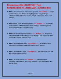 Entrepreneurship 101: Comprehensive Q&A for Final Exam Preparation