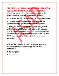 CFA ESG Exam Questions and Answers 2025-2026