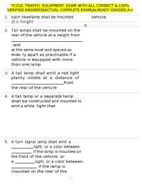 TCOLE Traffic Equipment Exam: Questions and Verified Answers
