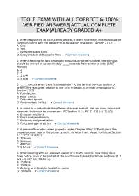 TCOLE Exam Questions and Answers: Complete and Verified