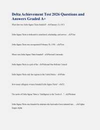 Delta Achievement Test 2026 Questions and Answers Graded A+