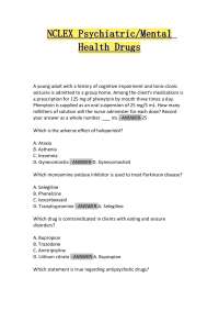 NCLEX Psychiatric/Mental Health Drugs: Q&A for Nursing Students