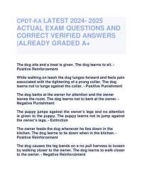 Dog Training Exam Questions and Answers: Positive and Negative Reinforcement