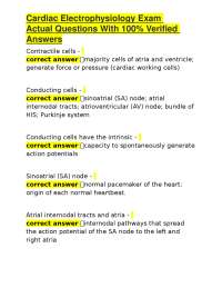 Cardiac Electrophysiology Exam Questions and Answers