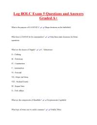 Logistics BOLC Exam 5: Questions and Answers