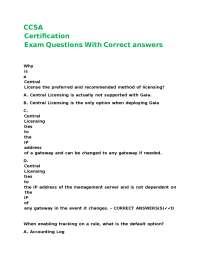 CCSA Certification Exam Questions and Answers