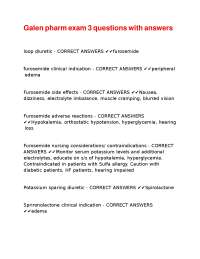Pharmacology Exam Questions and Answers: Diuretics, Adrenergic Blockers, and More
