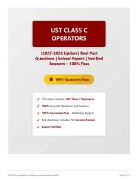 UST Class C Operators (2025-2026 Update) Real Past Questions Solved Papers Verified Answer
