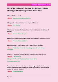 Biologics, Gene Therapy & Pharmacogenomics Exam Q&A