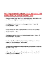 CISI Regulations Final Exam Study Questions with Complete Solutions 2025
