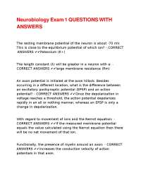 Neurobiology Exam Questions and Answers