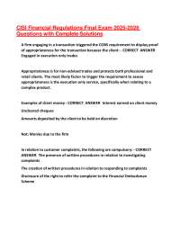CISI Financial Regulations Final Exam Questions and Solutions 2025-2026