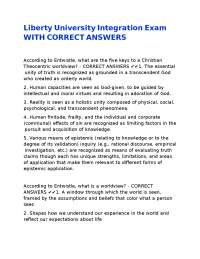 Integration of Psychology and Christianity Exam with Answers