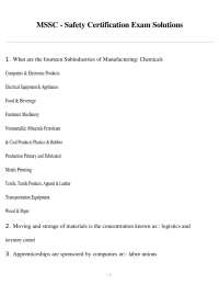 MSSC Safety Certification Exam: Questions and Solutions