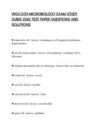 WGU D311 MICROBIOLOGY EXAM STUDY GUIDE 2026 TEST PAPER QUESTIONS AND SOLUTIONS