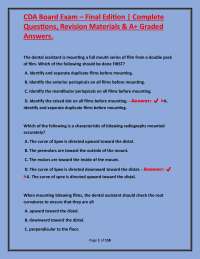 CDA Board Exam: Complete Questions and Answers for Dental Assistants