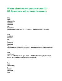 Water Distribution Practice Test Questions and Answers