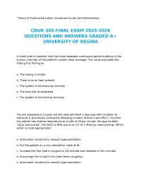 CNUR 305 Advanced Acute Care: Final Exam Questions and Answers