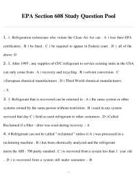 EPA Section 608 Certification Exam: Practice Questions and Answers