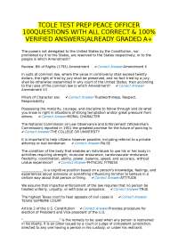 TCOLE Test Prep: Peace Officer Exam Questions and Verified Answers