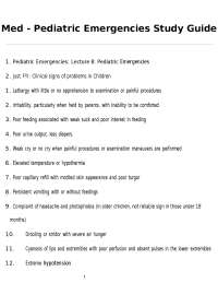 Pediatric Emergencies: A Comprehensive Study Guide