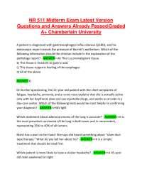 NR 511 Midterm Exam: Questions and Answers for Chamberlain University