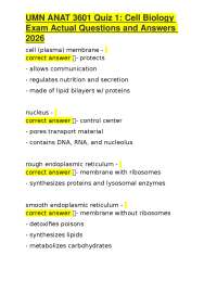Cell Biology Quiz: Questions and Answers