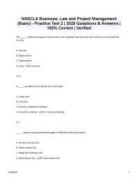 NASCLA Business, Law, and Project Management Practice Test 2025