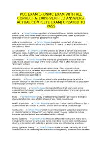 Cultural Competence in Nursing: Exam Questions and Answers