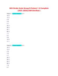 NIH Stroke Scale Group D Patient 1-6 Complete (2025-2026)(100%Verified )