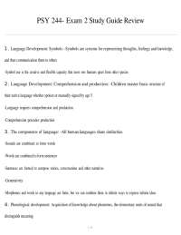 PSY 244 Exam 2 Study Guide: Language Development