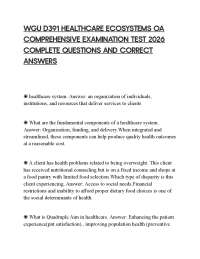WGU D391 HEALTHCARE ECOSYSTEMS OA COMPREHENSIVE EXAMINATION TEST 2026 COMPLETE QUESTIONS A