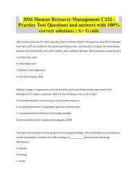 Human Resource Management Practice Test Questions and Answers