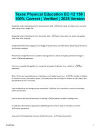 Texes Physical Education EC-12 Exam Prep: Key Concepts and Verified Answers