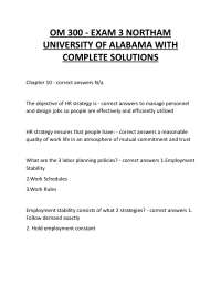 Operations Management Exam 3 Review with Complete Solutions
