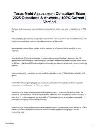 Texas Mold Assessment Consultant Exam: 2025 Q&A