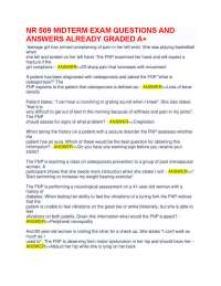 NR 509 Midterm Exam Questions and Answers
