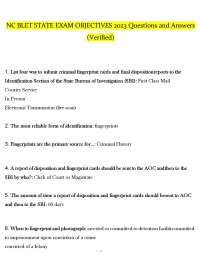 NC BLET State Exam Objectives 2023: Questions and Answers