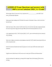 AMMO-45 Exam Questions and answers with 100% correct solutions 2026 | A+ Grade POP marking