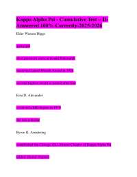 Kappa Alpha Psi Fraternity: Cumulative Test Questions and Answers